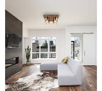 Globo Plafoniera Underwood, lunghezza 41 cm, marrone/grigio fumo, MDF Globo