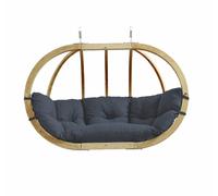 Globo Royal Chair antracite - doppia sedia sospesa in legno grigio / argento