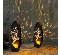 Globo Set 2 Lampade Solari Giardino Deko, Solarleuchte Wetterfest Nera LED