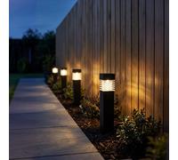 Globo Set da 4 Luci Solari LED da Esterno Grigio, Luce da Vialetto IP44