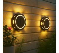 Globo Solar Lampada Da Parete Esterno LED 3 Livelli Nero IP44 2 Pezzi [EEK: Non valutato]