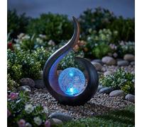 Globo Solarlampe Da Esterno Lampada Piantana Giardino Vetro RGB LED Oro/Nero [EEK: Non valutato]