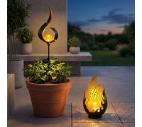 Globo Solarlampe LED Da Esterno IP44 Resistente Al Meteo Set 2 Pezzi Nero Oro