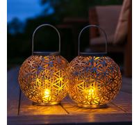 Globo Solarlampe LED Solare Da Esterno Orientalisch 2 Pezzi Laterne IP44