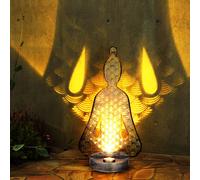 Globo Solarleuchte Da Esterno Buddha LED Argento Decoro Stanz. H 36 cm [EEK: Non valutato]