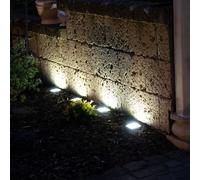 Globo Solarleuchte Da Terra LED Pietra Infilabile Acciaio 4er Set IP44