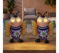 Globo Solarleuchte Esterno Biene Figurina LED Multicolore Set 2 IP44 [EEK: Non valutato]