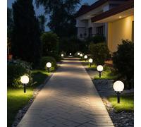 Globo Solarleuchte LED Solarkugel Bianca IP44 Con Picchetto Set 4 6 10