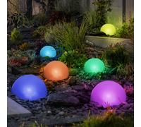 Globo Solarleuchte Solarkugel LED RGB Bianco, Leucdura 6-8 Ore, IP44, 5 Pezzi
