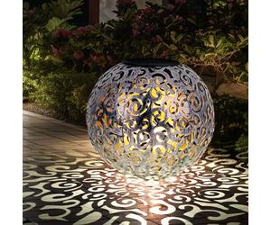 Globo Solarleuchte Stecklampe LED IP44 Metallo Argento Antik 28,5 cm 40 cm