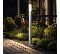 Globo Standleuchte Esteriore 110 cm LED 1 Luce IP44 Edelstahl Argento E27