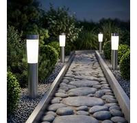 Lampada a Spiedo Solare Esterni LED Chiodi da Percorso Acciaio Inox 4er Set