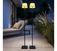Globo Stehlampe LED Esterno Balcone Touchdimmer Nero 2 Pezzi, IP44
