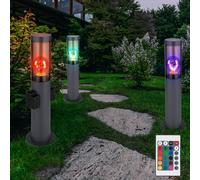 Globo Stehleuchte Da Esterno RGB LED Con Telecomando Presa 3 Set IP44