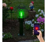 Globo Stehleuchte Smart LED Per Esterni In Acciaio Alexa Google CCT RGB, Nero