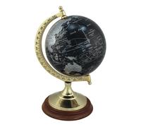Globo Terracqueo In Ottone/Legno 14 x 22,5 cm NERO Sea-Club