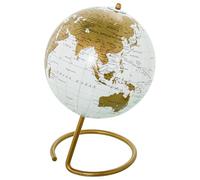 GLOBO TERRÁQUEO 23559 BLANCO C/PIE DORADO_°16X25CM