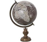 GLOBO TERRÁQUEO ø25CM MARRÓN/BLANCO METAL/MADERA SOBREMESA_°25X43CM BASE:°11,5CM