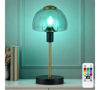 Globo Tischlampe Touch LED RGB con Telecomando Vetro Metallo Oro 32 cm