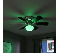 Ventilatore Plafoniera LED Regolatore Telecomando Pale Reversibile RGB 76 CM