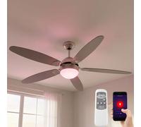 Globo Ventilatore da Soffitto LED RGB con Luce Timer CCT Telecomando 132 cm