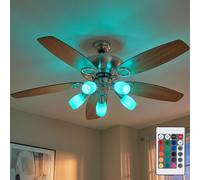 Ventilatore da Soffitto LED Lampada RGB Cambio Pale Reversibile Vor Ritorno