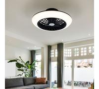Ventilatore Lampada Soffitto da Plafoniera Memory Ventola Nero LED [EEK: E]