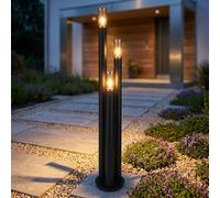 Globo Wegeleuchte Außenstehlampe 3 Luci Nera IP44 Moderno 170 cm [EEK: Non valutato]