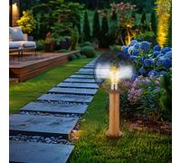 Esterno Piantana Lampade da Giardino Lampione Alluminio Braun Vetro Chiaro H [EEK: Non valutato]