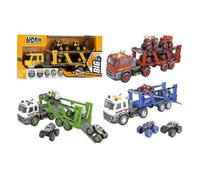Globo Work Big Road Camion Porta Auto con 4 Veicoli Luci e Suoni