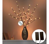 GloBrite Confezione da 2 luci decorative a LED, a batteria, con rami, per decorare la casa, con 20 luci LED (bianco caldo)