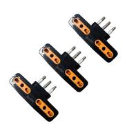 gloca 3x Adattatore Quadruplo Con Spina 16A E 4 Prese 10/16A Colore Nero 250V
