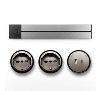 gloca Presa a Binario da Parete 25A 110-240V 6250W | Multi Presa Elettrica Scorrevoli con 2 Schuko e 1 USB C 12W | Binario Modulare Cucina Ufficio (Grigio Metallizzato, 50 cm)