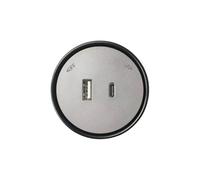 gloca Presa Plug&Play per Binario Elettrico Modulo Intercambiabile (Grigio, Presa USB A + USB C 12W)