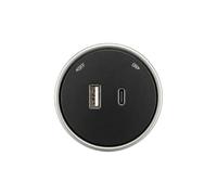 gloca Presa Plug&Play per Binario Elettrico Modulo Intercambiabile (Nero, Presa USB A + USB C 12W)