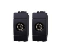 gloca Set 2 Connettori Tv Maschio Passanti Compatibili Con Serie Living