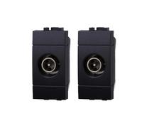 gloca Set 2 Connettori Tv Maschio Passanti Compatibili Con Serie Living