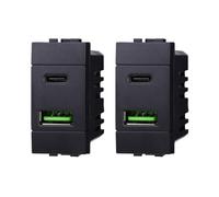 gloca Set 2 Prese USB 2 In 1 TYPE-A + TYPE-C 3.1A Compatibili Con Serie Living