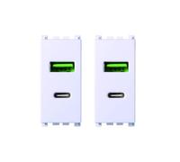gloca Set 2 Prese USB 2 IN 1 USB+TYPE-C 3.1amh (Bianco)