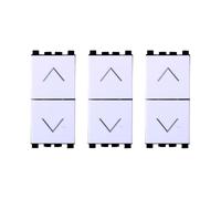 gloca Set 3 Pulsanti Doppi Interblocco Saliscendi Compatibili Arké (Bianco)