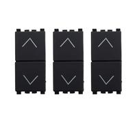 gloca Set 3 Pulsanti Doppi Interblocco Saliscendi Compatibili Arké (Nero)