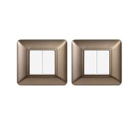 gloca Set Placche Plastica Compatibili Matix (2 Pezzi Acciaio bronzato, 2 Posti)