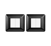 gloca Set Placche Plastica Compatibili Matix (2 Pezzi Acciaio scuro, 2 Posti)