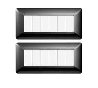 gloca Set Placche Plastica Compatibili Matix (2 Pezzi Acciaio scuro, 6 Posti)