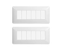 gloca Set Placche Plastica Compatibili Matix (2 Pezzi Bianco, 6 Posti)