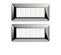 gloca Set Placche Plastica Compatibili Matix (2 Pezzi Cromato lucido, 6 Posti)