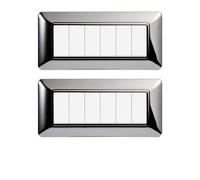 gloca Set Placche Plastica Compatibili Matix (2 Pezzi cromato lucido, 6 Posti)