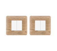 gloca Set Placche Plastica Compatibili Matix (2 Pezzi Legno chiaro, 2 Posti)
