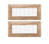 gloca Set Placche Plastica Compatibili Matix (2 Pezzi Legno chiaro, 6 Posti)
