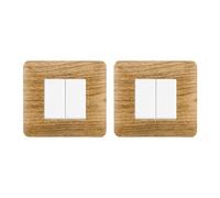 gloca Set Placche Plastica Compatibili Matix (2 Pezzi Legno scuro, 2 Posti)